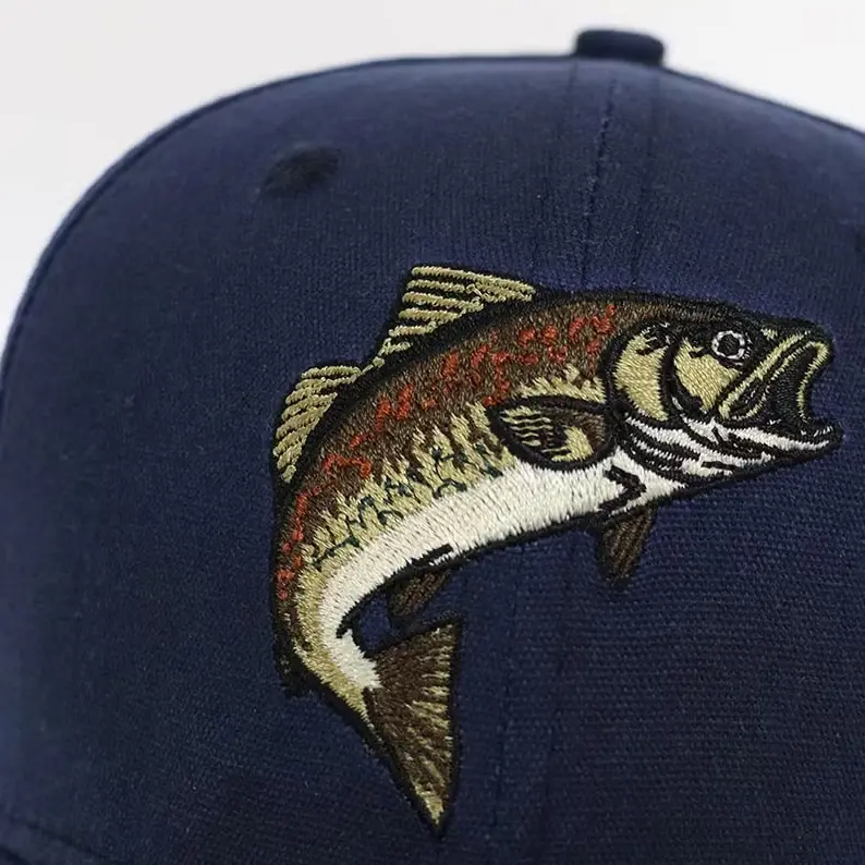 Custom Fish Embroidery Baseball Caps Adjustable Fit Vietnam Made Dad Hat Gorras Outdoor Style For Men Women Fishermen Casual  L1 5