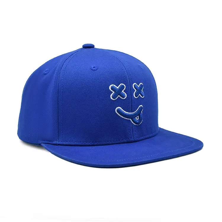Custom Fitted Hat Structured Snapback Cap Adjustable 3D Embroidery Blue Color High Quality Medium Profile Snapback Hats Caps 2
