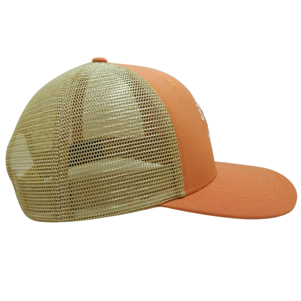 Custom Flat Embroidered 6 Panel Trucker Hat Structured Cartoon Pattern Label on Sweatband Plastic Single Breasted Buckle Unisex 5