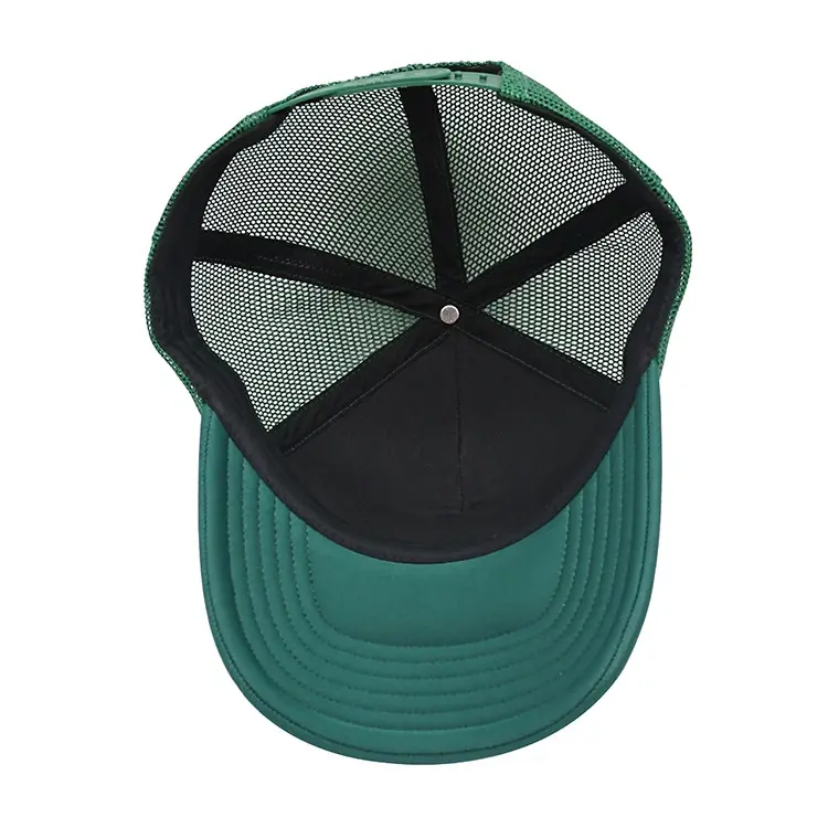 Custom Foam Trucker Hat 5-Panel Curved Brim High Quality Green Color Medium Profile Sports Cap Trucker Hat made in Vietnam 6