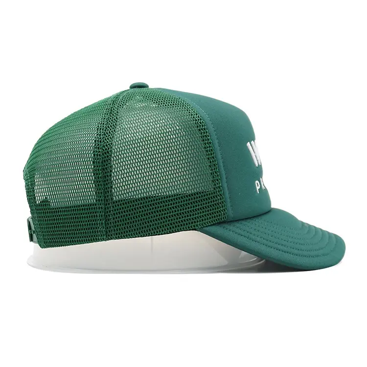 Custom Foam Trucker Hat 5-Panel Curved Brim High Quality Green Color Medium Profile Sports Cap Trucker Hat made in Vietnam 5