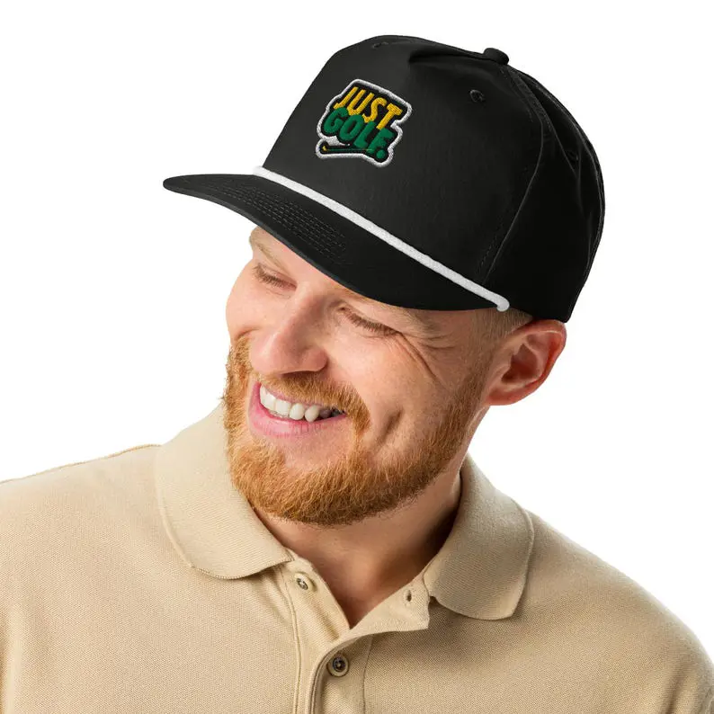 Custom Golf Hat with Rope Detail Snapback Adjustable Cap Embroidery Logo 5 Panel OEM ODM Vietnam Factory Sports Headwear 4