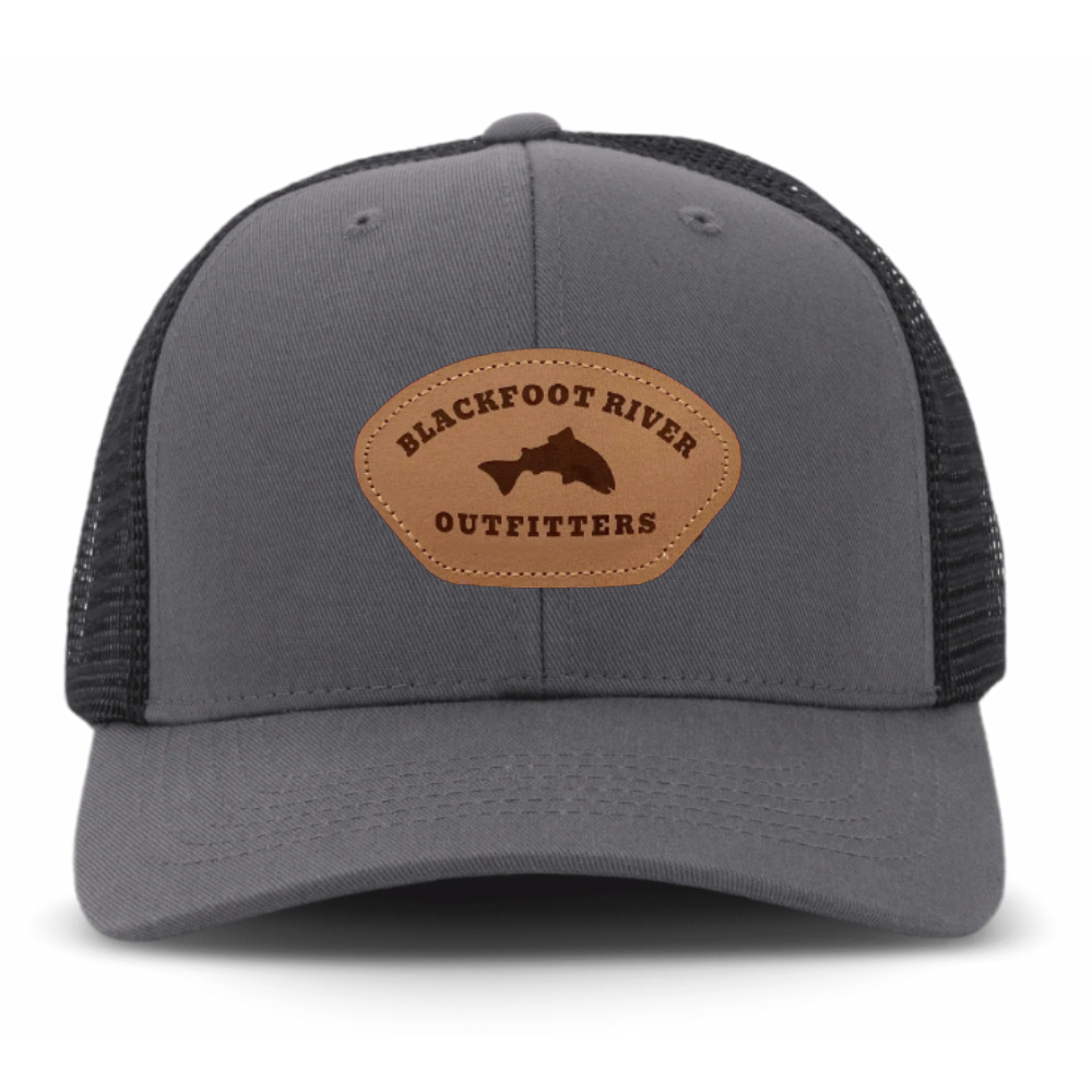 Custom Leather Logo Patch On R 112 Trucker Hats 6 Panel Gorras Structured Cap Breathable Mesh Adjustable Snapback Closure Unisex 5