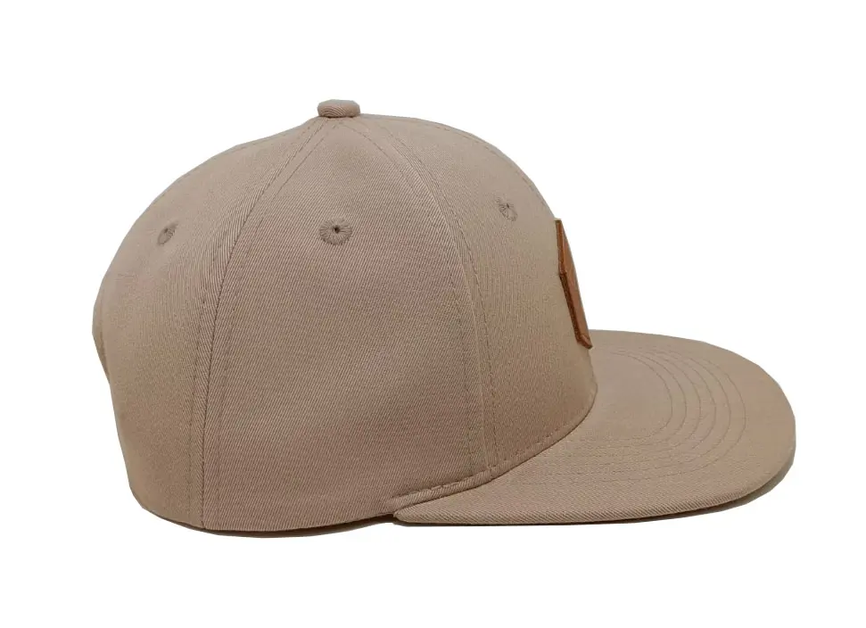 Custom Leather Patch Logo Kids Snapback Caps Laser Cut Dad Hat Flat Bill Vietnam Supplier Brand Cap for Man High Quality 4