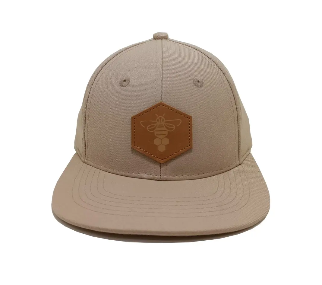 Custom Leather Patch Logo Kids Snapback Caps Laser Cut Dad Hat Flat Bill Vietnam Supplier Brand Cap for Man High Quality 1