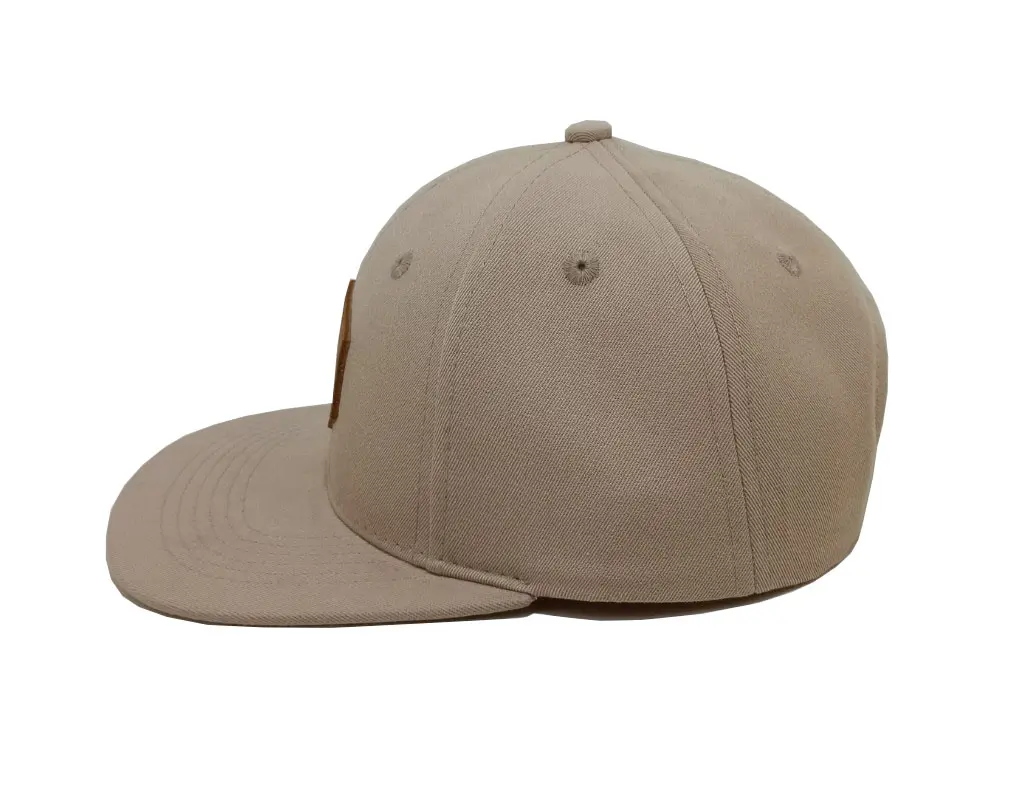 Custom Leather Patch Logo Kids Snapback Caps Laser Cut Dad Hat Flat Bill Vietnam Supplier Brand Cap for Man High Quality 2