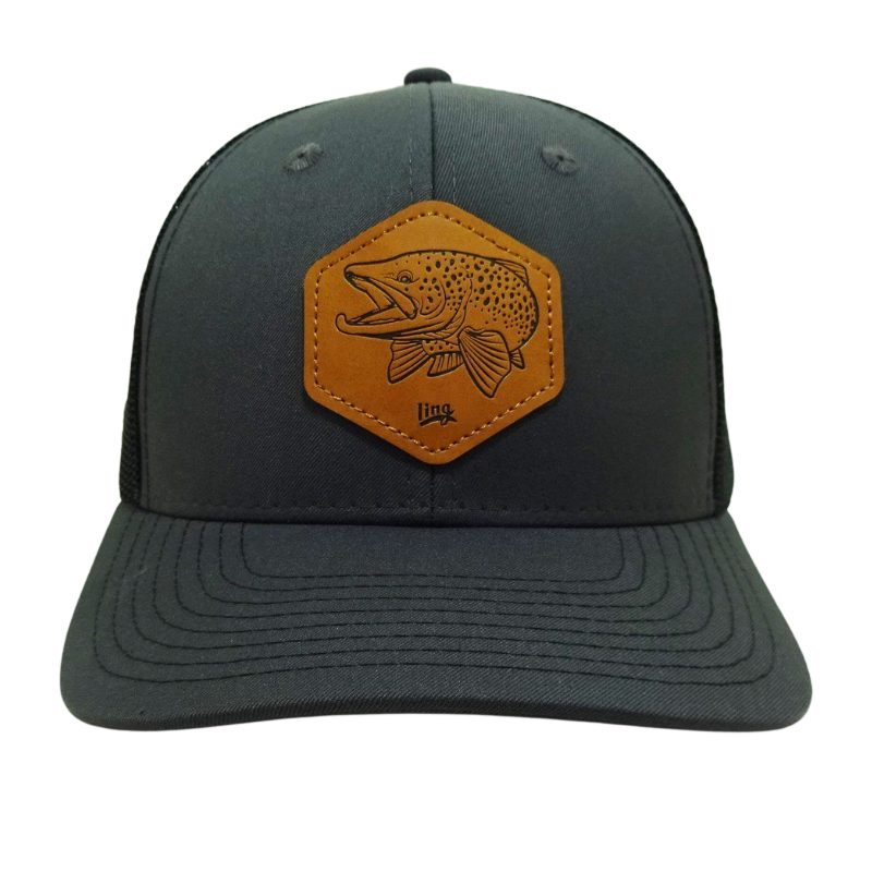 Custom Leather Patch Logo Mesh Back Trucker Hat Fashionable Snapback Adjustable 6 Panel Breathable Cap Vietnam OEM Manufacturer 2