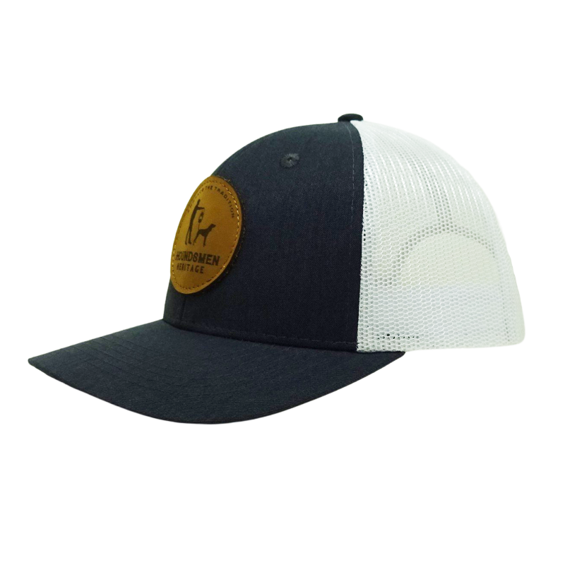 Custom Leather Patch Logo Mesh Back Trucker Hats 6 Panel Casual Style Slightly Curved Brim Caps Vietnam OEM Headwear Supplier 3