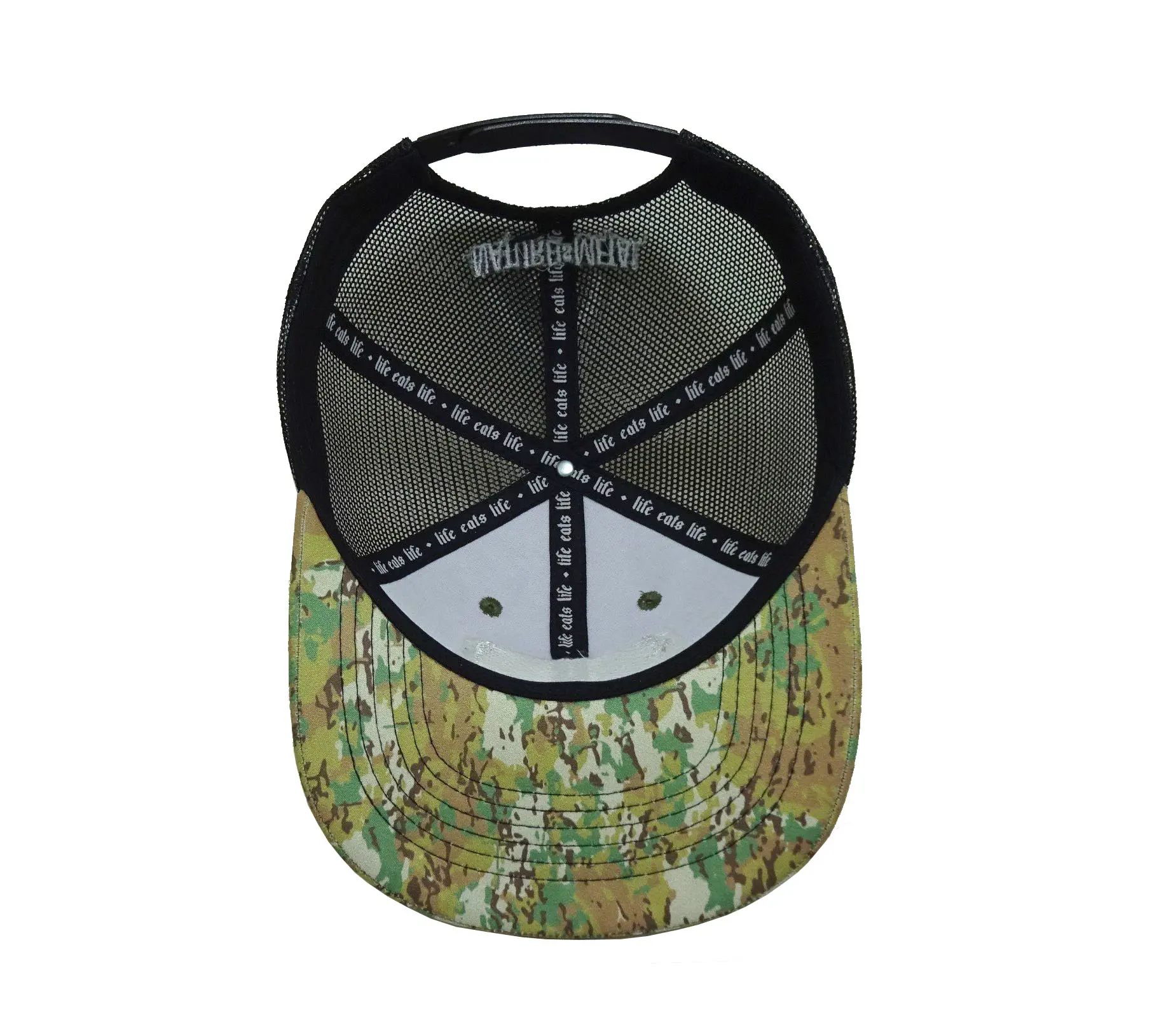 Custom Leather Patch Logo Ri 112 Cap Embroidery Logo Camo Trucker Hats Rope Promotional Camouflage Design Vietnam Factory 6