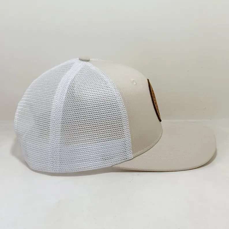 Custom Leather Patch Logo Trucker Hat Breathable Mesh Back Caps For Outdoor Hunting Style Made In Vietnam For Men Women L01 5