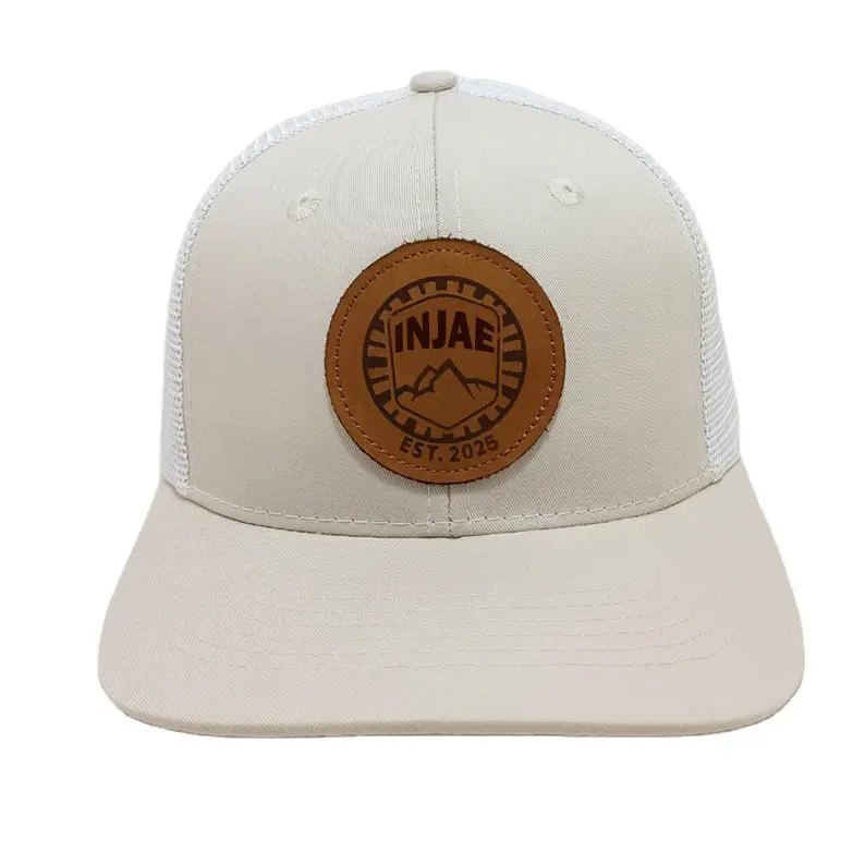 Custom Leather Patch Logo Trucker Hat Breathable Mesh Back Caps For Outdoor Hunting Style Made In Vietnam For Men Women L01 2