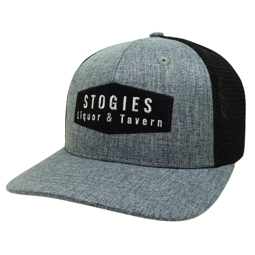 Custom Logo 6 Panels Trucker Hat Garment Patch Structured Gray and Black Mesh Plastic Single Breasted Buckle Wholesales All Ages 3