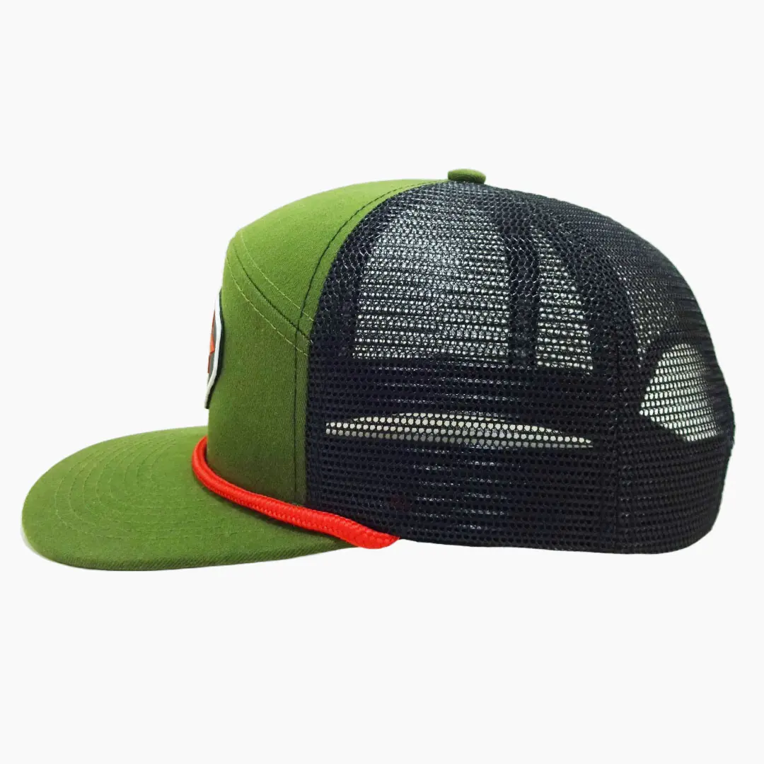 Custom Logo 7 Panel Rubber Logo Rope Trucker Hat Breathable Mesh Back Vietnam Snapback Caps For Men Women Casual Promotion L01 3