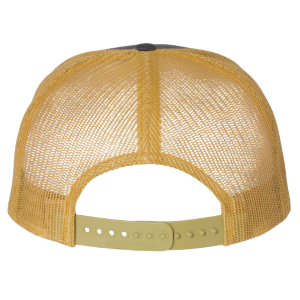 Custom Logo 7 Panel Trucker Hat With Rubber/Leather/Embroidery/ Woven Patch Breathable Mesh Adjustable Single Row Buckle Unisex 7