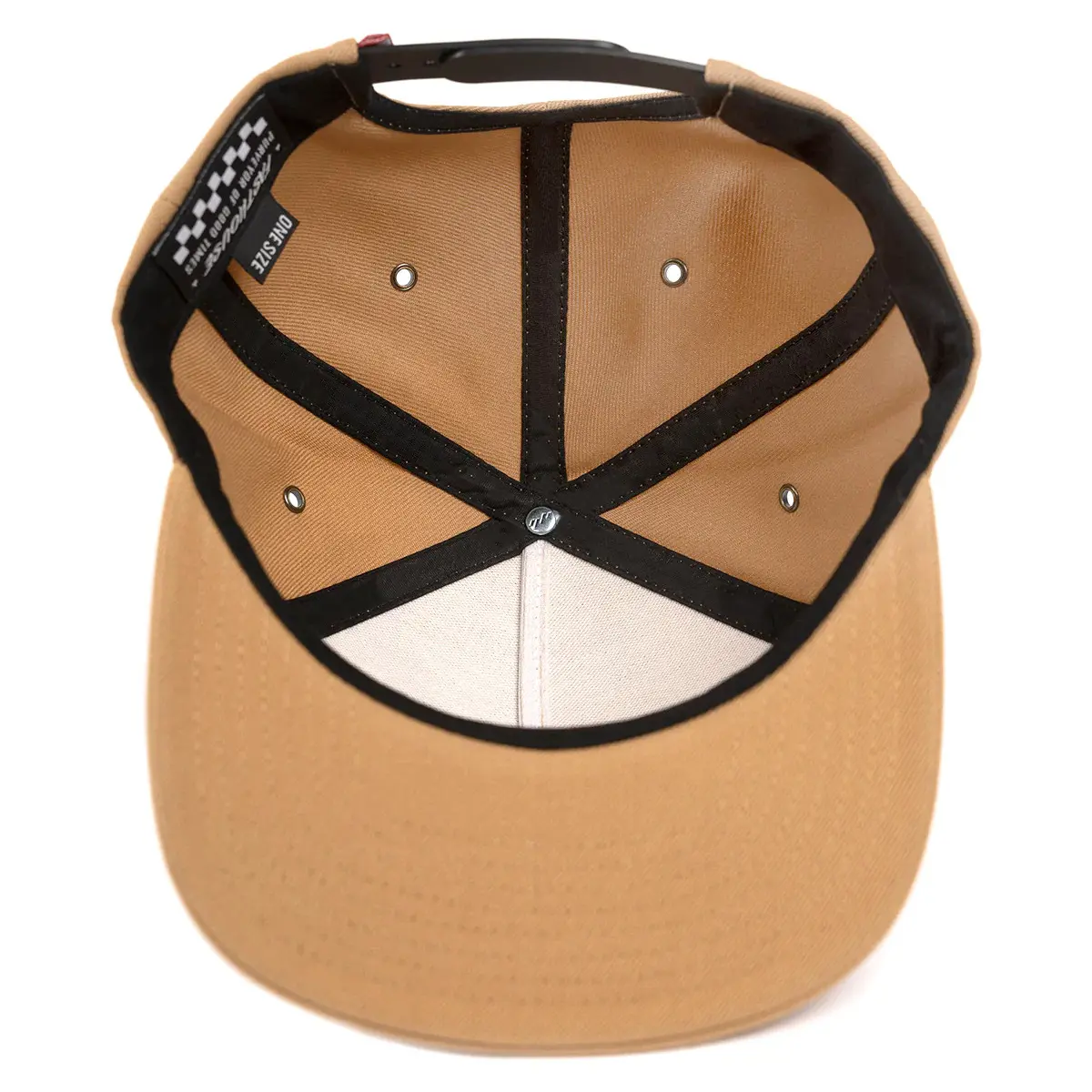 Custom Logo Hot Sale Wholesale Products Snapback Cap Structured 5-Panel Flat Brim High Quality Black/Light Brown Snapback Cap 6