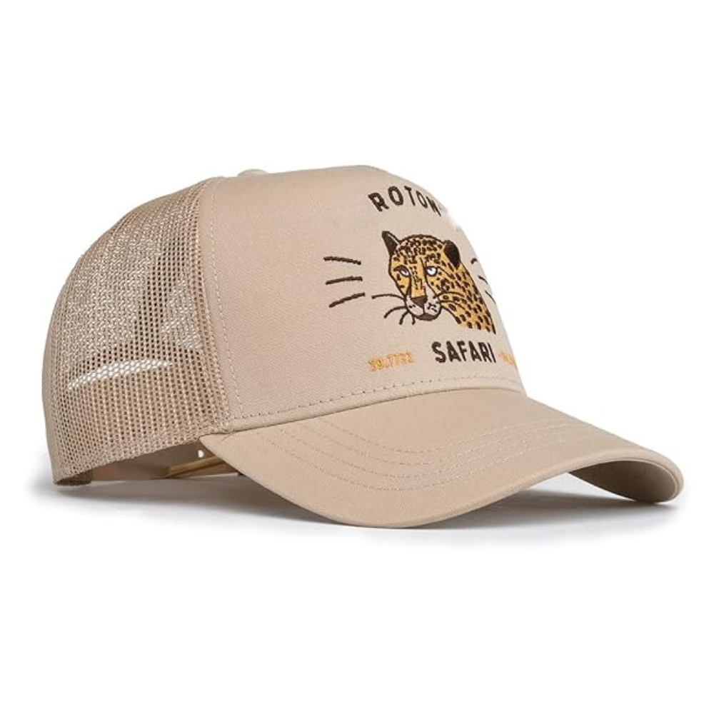 Custom Logo Mid Profile Trucker Hat 5 Panel Structured  Beige Solid Color Animal Cartoon Pattern Printed Inner Tape Snapback OEM 4