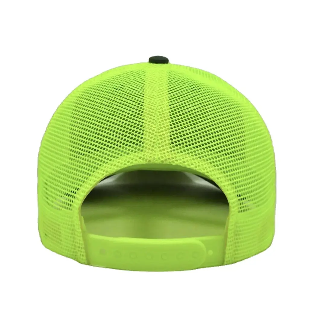 Custom Logo Neon Green Black Hats High Quality Trucker Hats Injae Vina Vietnam Brand Hats Cheap Price 3
