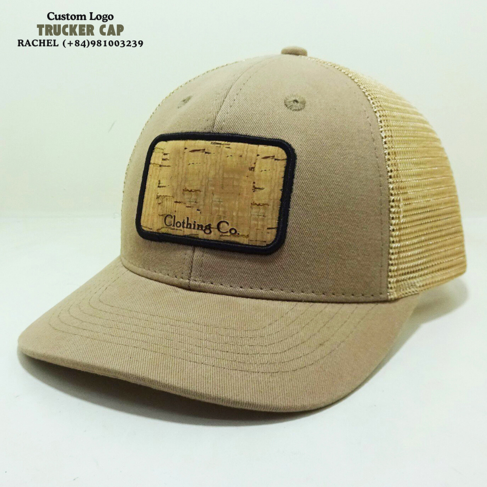 Custom Logo Patch Trucker Hats 6 Panels Slightly Curved Brim Structured Caps Breathable Mesh Adjustable Snapback Closure Unisex 3