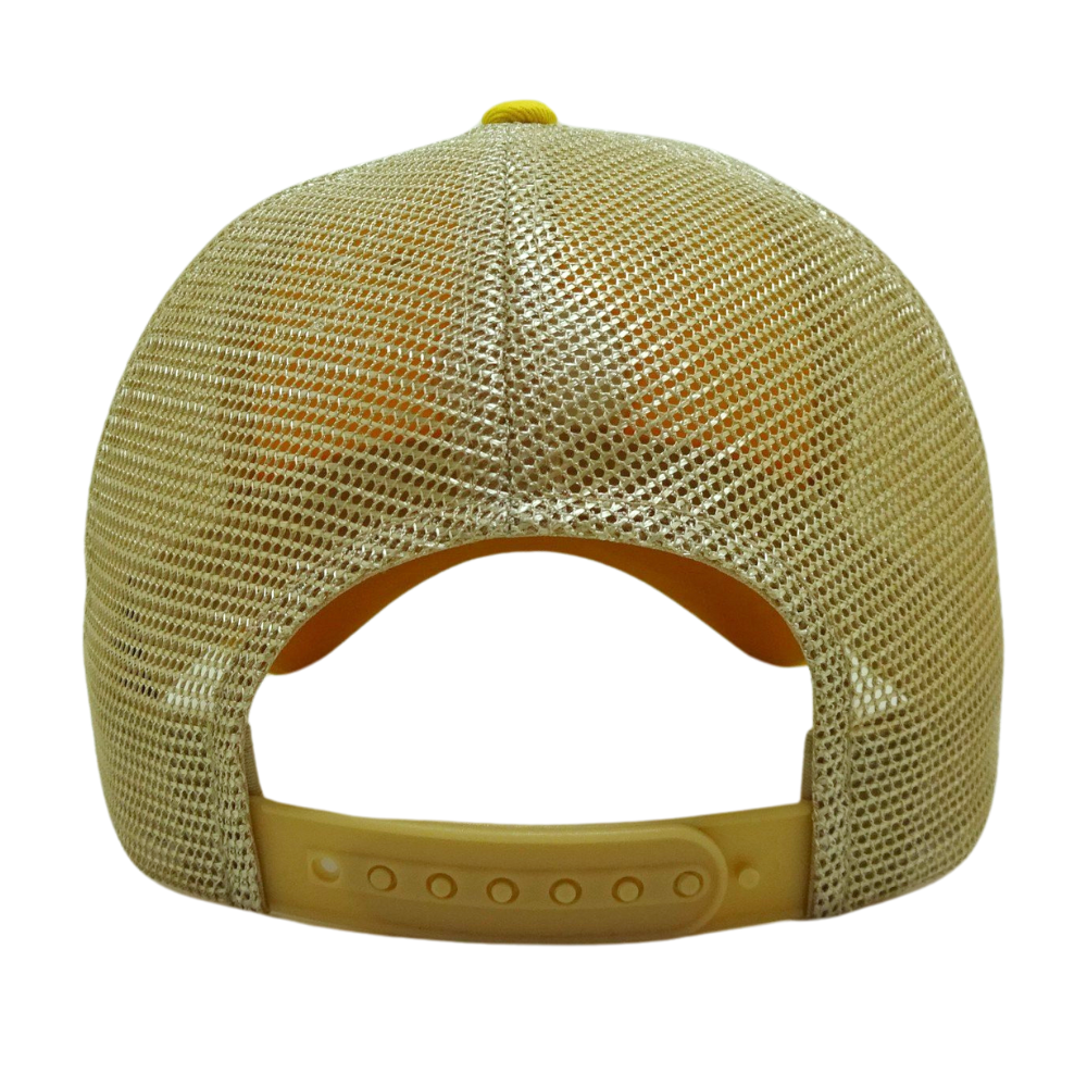 Custom Logo Patches Baseball Cap 6 Panel Curved Brim Embroidery Bolder Yellow Mesh Plastic Single Breaated Buckle High Quality 7