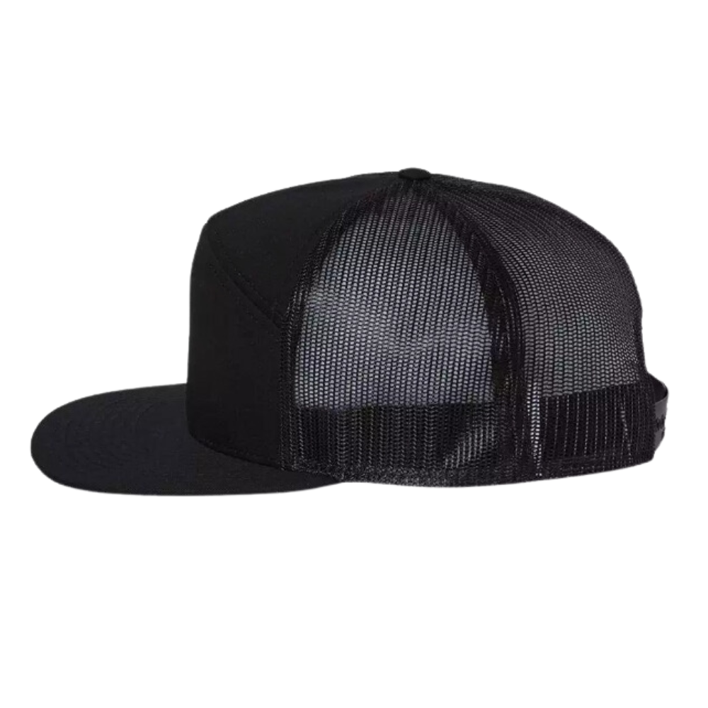 Custom Logo Solid Color 7 Panel Trucker Hat Flat Brim Snapback Breathable Mesh Adjustable Single Row Buckle Promotions Wholesale 6