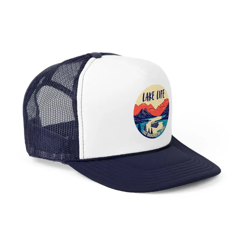 Custom Logo Trucker Hats With Sublimation Printed Patch 5 Panel Mesh Back Foam Front Snapback Caps OEM ODM Vietnam Manufacturer 3
