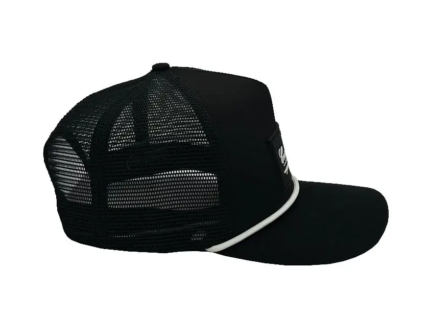 Custom Logo Wholesale Products Trucker Hat Curved Brim Black Color With White Rope High Quality Gorras Sports Cap Trucker Hat 2