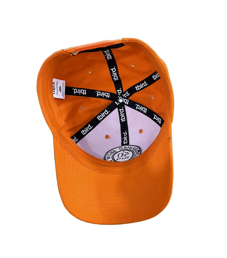 Custom Merrow Patch Baseball Caps 6 Panels Orange Sport Dad Hats Woven Patches Embroidery Logo Snapback Cap Vietnam Factory 4