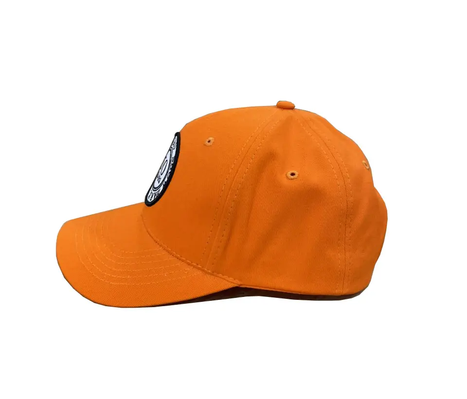 Custom Merrow Patch Baseball Caps 6 Panels Orange Sport Dad Hats Woven Patches Embroidery Logo Snapback Cap Vietnam Factory 2