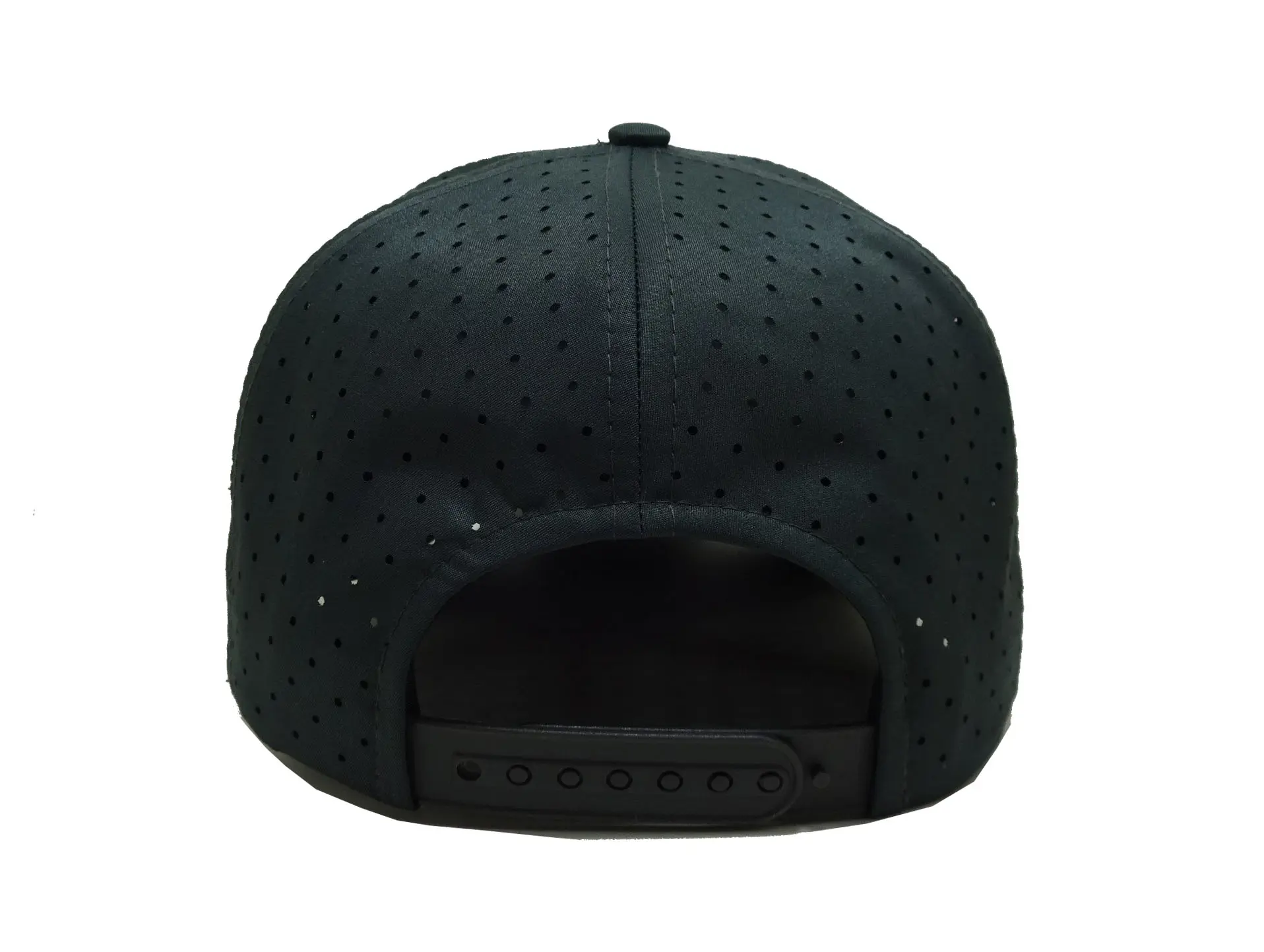 Custom Performance Polyester Baseball Hat  Embroidery Logo Laser Cut Snapback Dad Hats With Rope 5 Panels Vietnam Factory 4