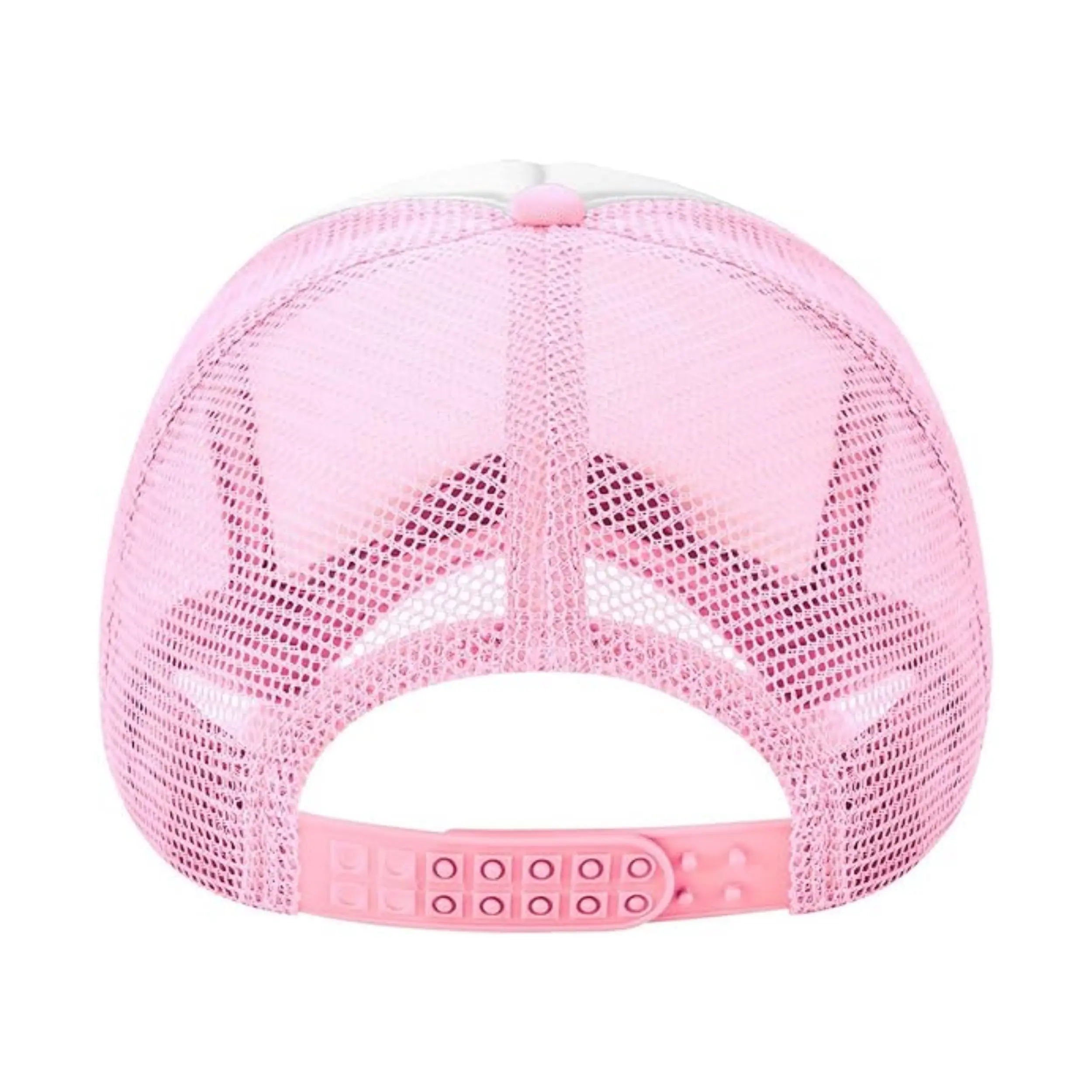 Custom Pink Foam Print Applique Patch 5 Panel Trucker Hats Breathable Net Outdoor Baseball Cap For Summer 4