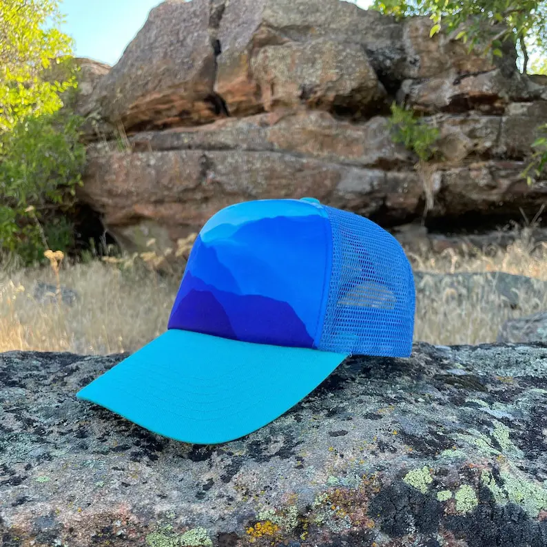Custom Print Mountain Vibe Trucker Hat Vietnam Made Structured Mesh 5 Panel Capss High Quality Gorras For Outdoor Camping L01 3