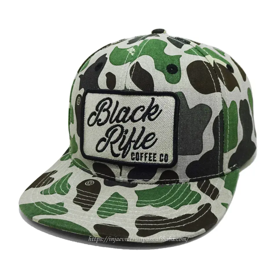 Custom Printing Camouflage Pattern with Woven Patch Logo Snapback Caps  High Quality Gorras Baseball Caps for Men 7