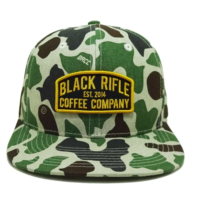 Custom Printing Camouflage Pattern with Woven Patch Logo Snapback Caps Promotional Brand Name Hats Sport Caps 2