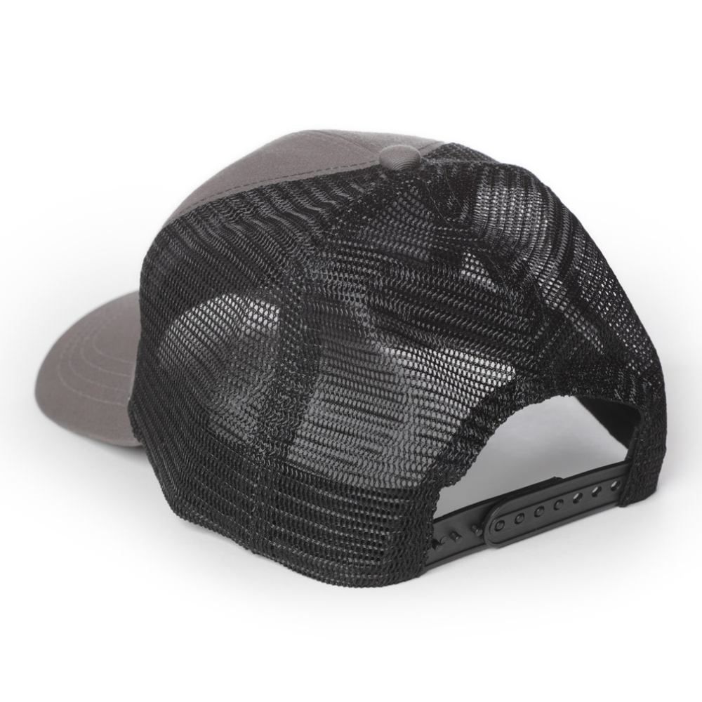 Custom Round Leather Patch Hat Trucker 6 Panel Gorras R 112 Breathable Mesh Adjustable Snapback Closure Single Row Buckle Unisex 4