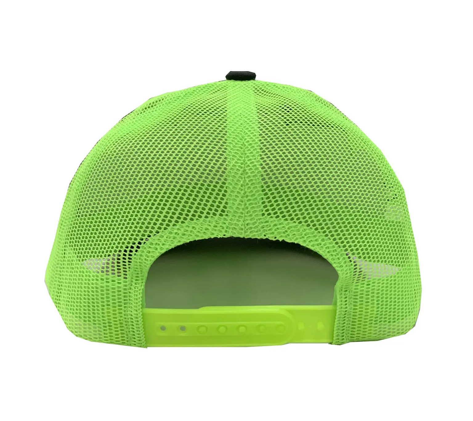 Custom Rubber Logo High Quality Green Color Plastic Buckle Mesh Back Structured Outdoor Trucker Hat for Men Support Samples 5