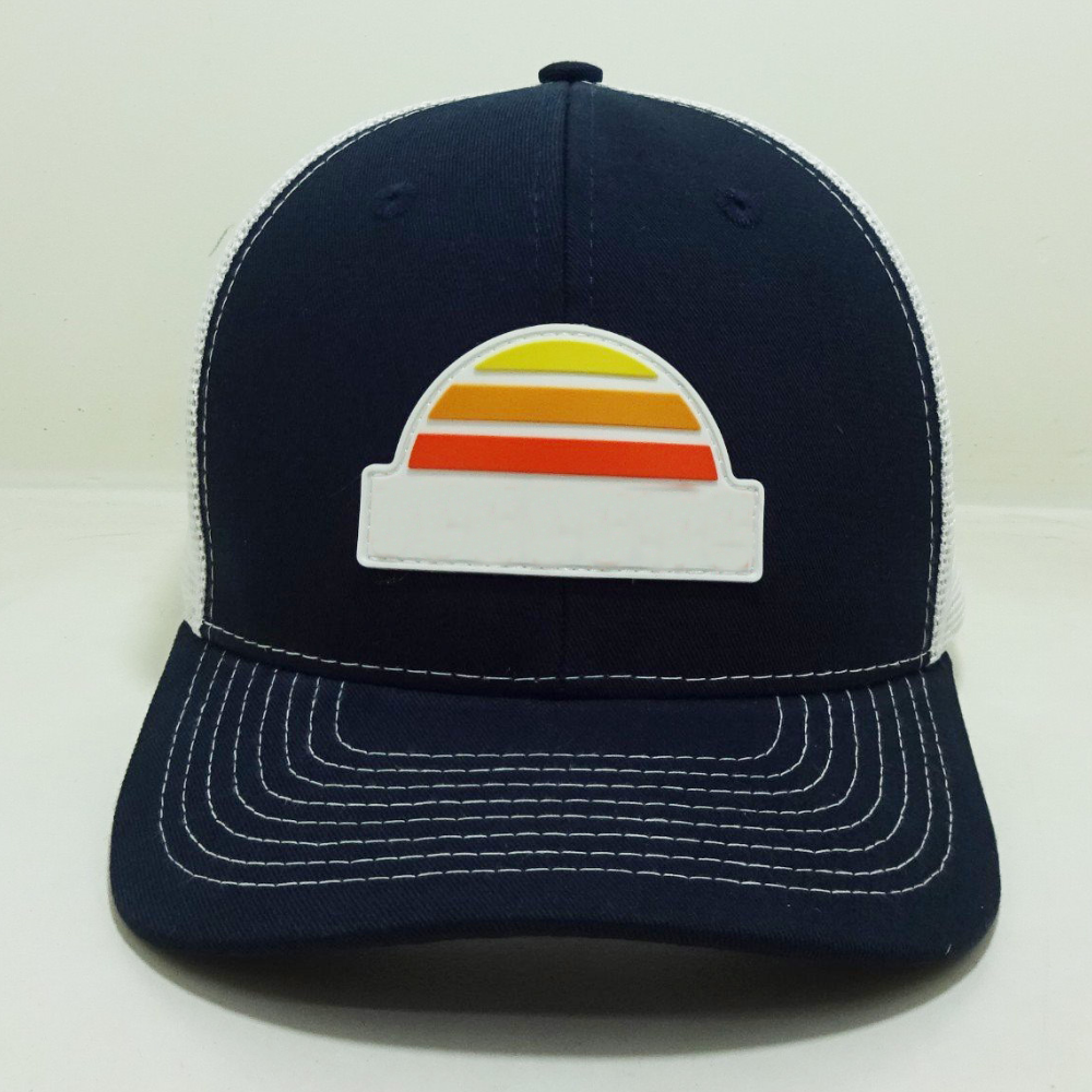 Custom Rubber Logo Patch XL Hats R 112 Trucker 6 Panels Inner Tapes Label Sweatband Slightly Brim Snapback Closure Vietnam OEM 2