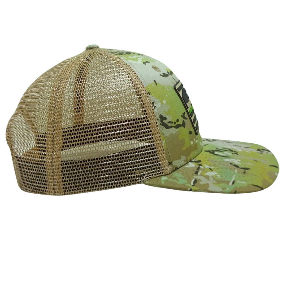 Custom Rubber Patch Logo Camouflage Trucker Hat Vietnam Made Caps Inner Tape Printing Adjustable Fit Gorras Mesh Back Casual L01 5