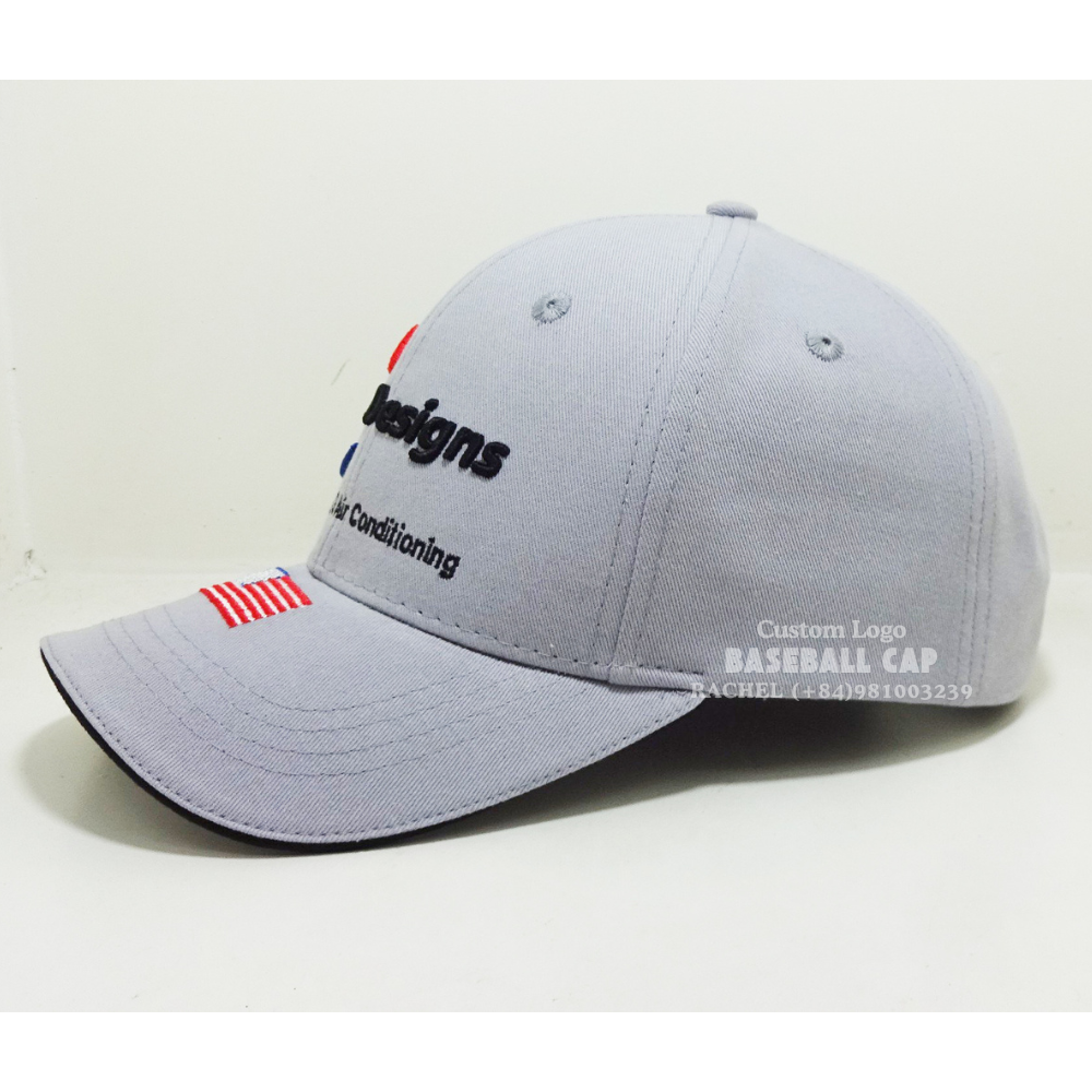 Custom Sandwich Brim Hats Baseball Caps Structured 6 Panel American Flag On Brim Magic Sticker Velcro For Brand Promotion Unisex 3