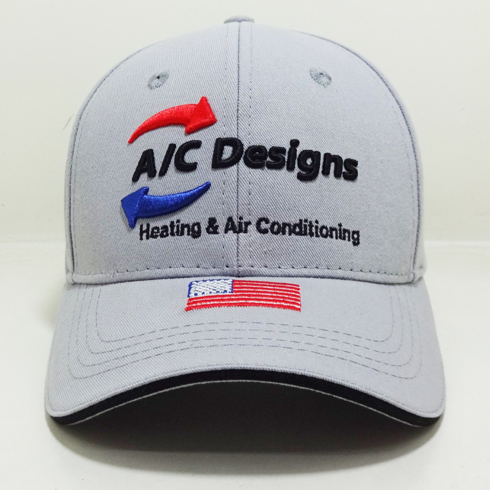 Custom Sandwich Brim Hats Baseball Caps Structured 6 Panel American Flag On Brim Magic Sticker Velcro For Brand Promotion Unisex