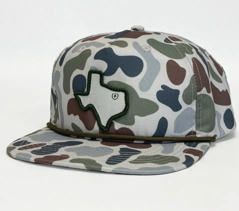 Custom Texas Snapback Cap Embroidery Logo Camo Baseball Hats With Rope Promotional Camouflage Design Vietnam Factory 1