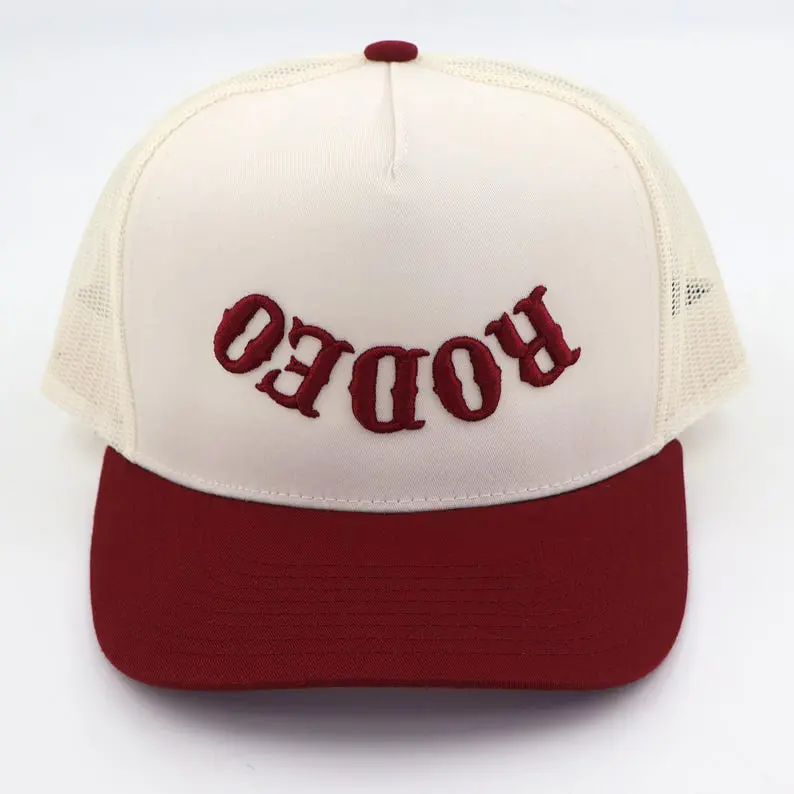 Custom Two Tone Upside Down Embroidered Logo Trucker Hat Vietnam Made Breathable Mesh Caps For Casual Hip Hop Style Promotion L1 6