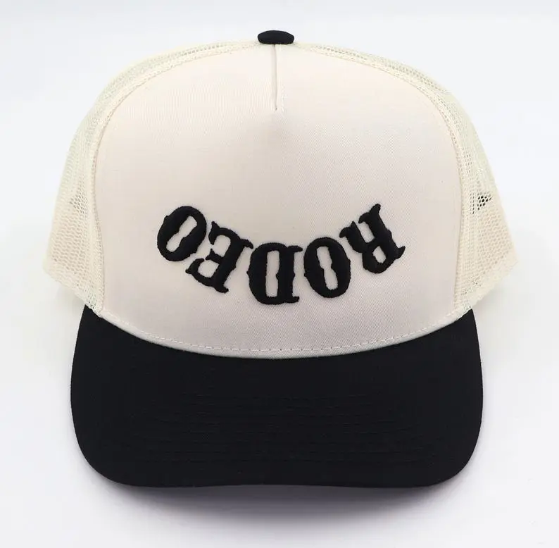 Custom Two Tone Upside Down Embroidered Logo Trucker Hat Vietnam Made Breathable Mesh Caps For Casual Hip Hop Style Promotion L1 2