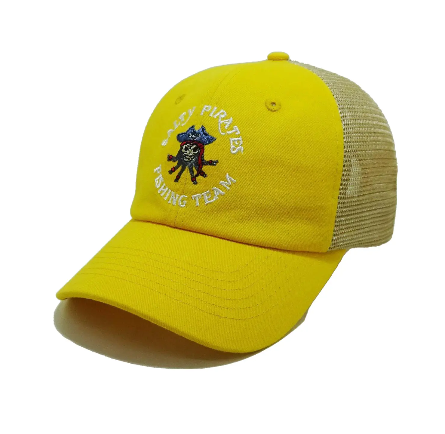 Custom Unstructured Trucker Hats Woven Patch Logo Women and Men Sport Caps 6 Panels Curvel Brim USA Style in Vietnam Headwear 6