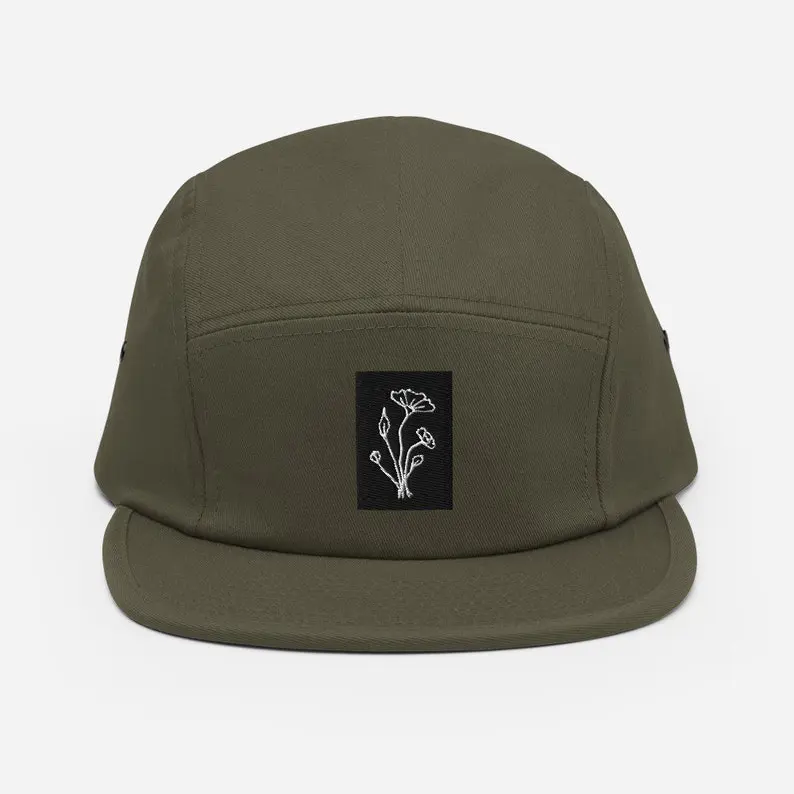 Custom Woven Patch Logo 5 Panel Camper Caps Vietnam Made Flat Brim Running Hat For Casual Outdoor Brand Promotion Streetwear L01 2
