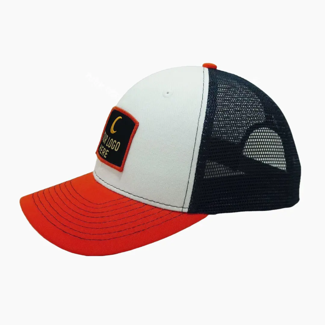 Custom Woven Patch Logo Trucker Hat Vietnam Factory High Quality Mesh Back Sport Caps 6 Panel Adjustable Summer Style For Men L1 2