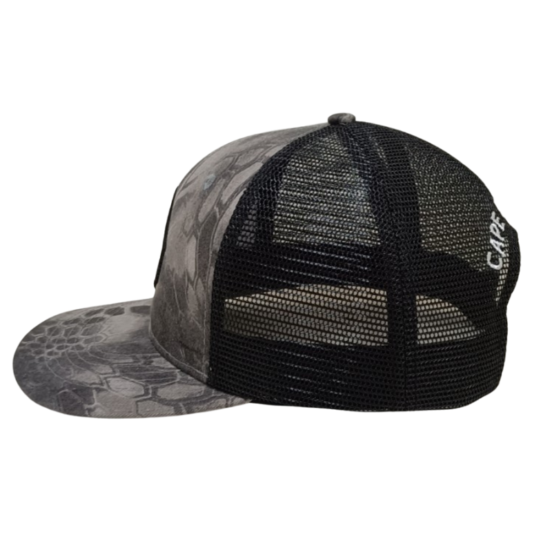 Custom Woven Patch Mesh Back Trucker Hat Vietnam Made Camouflage Style High Quality Gorras Curved Text Caps Outdoor Hunting L01 5