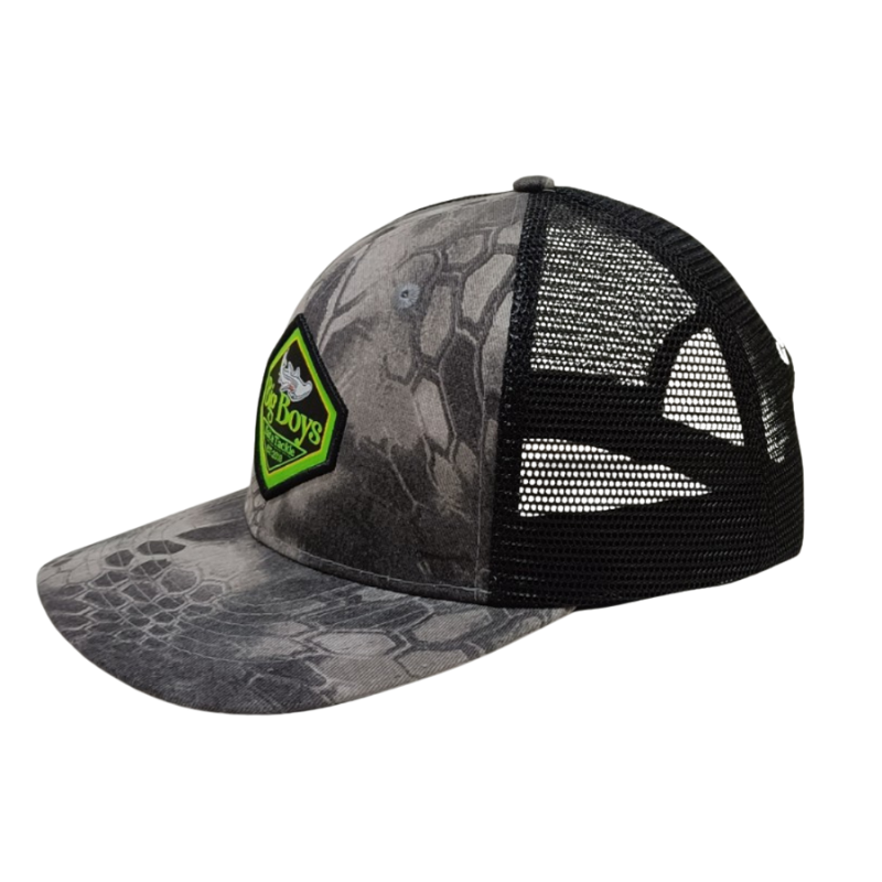 Custom Woven Patch Mesh Back Trucker Hat Vietnam Made Camouflage Style High Quality Gorras Curved Text Caps Outdoor Hunting L01 4