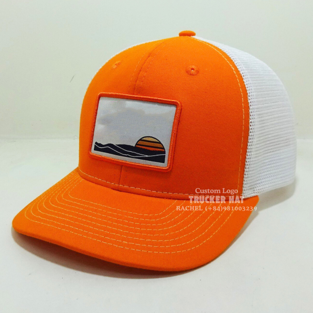 Custom Woven Patch R 112/Y 6006 Trucker Hats 6 Panel Slightly Brim Inner Printed Tapes For Brand Men Women Give Away Vietnam OEM 3