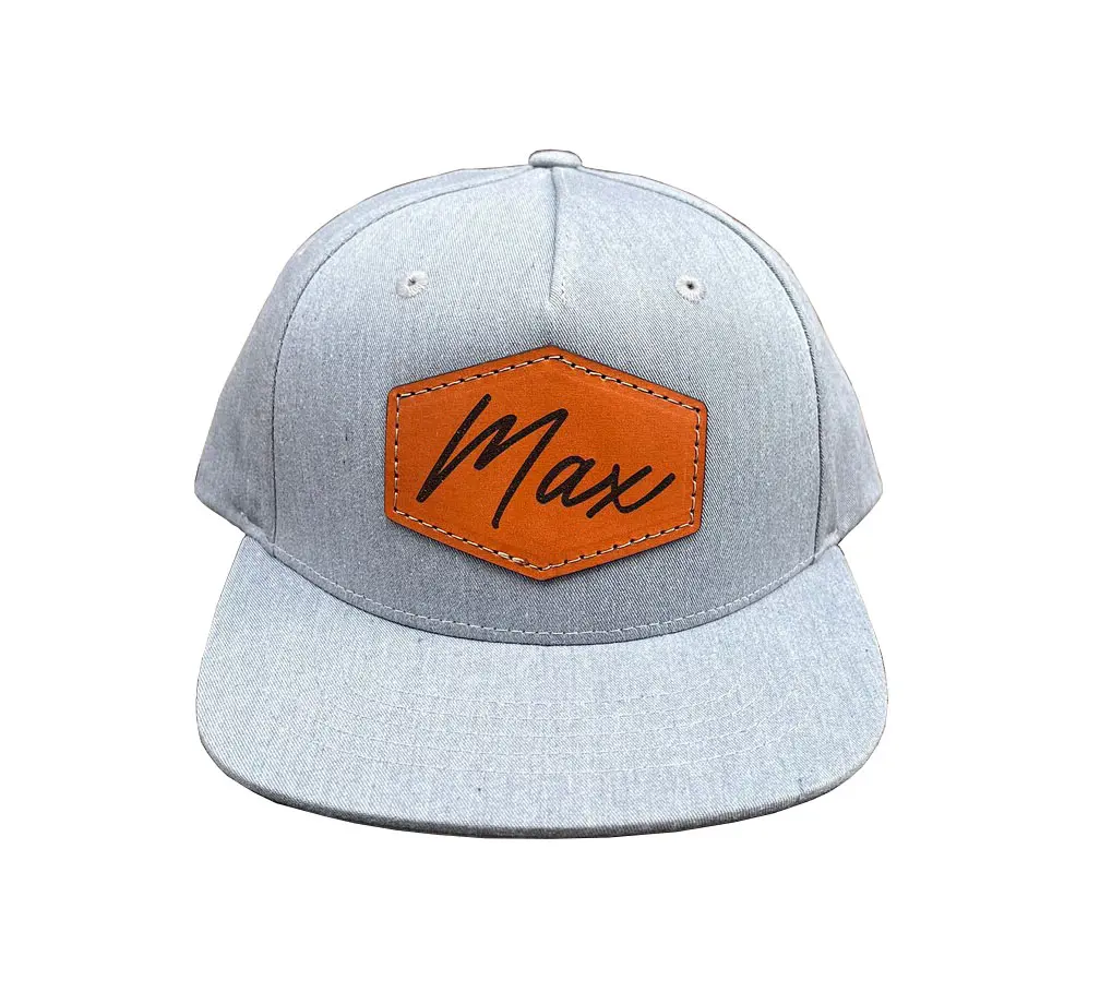 Custom Youth Classic Snapback Hat Leather Patch Logo Kids Size Vietnam Factory Trucker Hat Brand Sublimated Logos 1