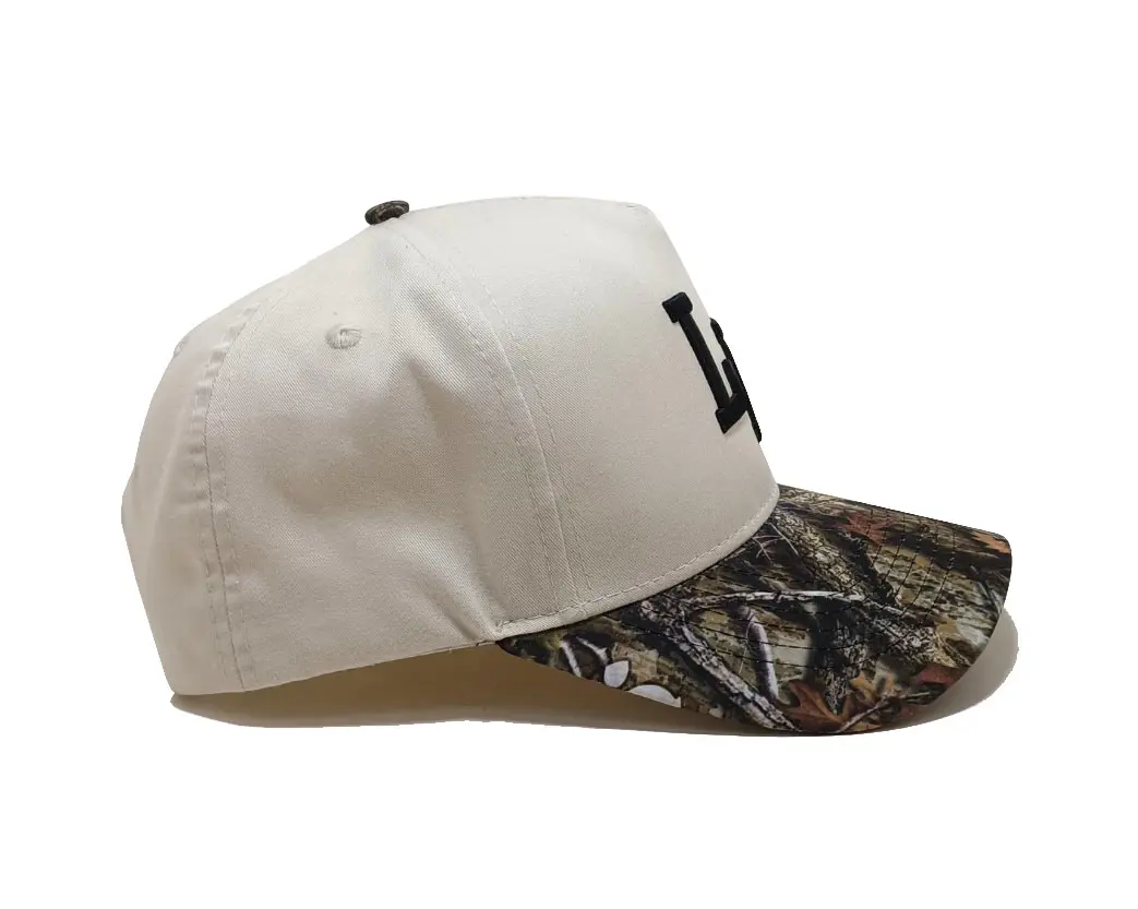 Customize High Fashion Two Tone Camo Baseball Cap Embroidery Logo Adjustable UV Protection Wholesale Sports Cap for Unisex 4